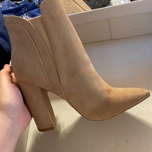 Qupid Taupe Heeled Boots